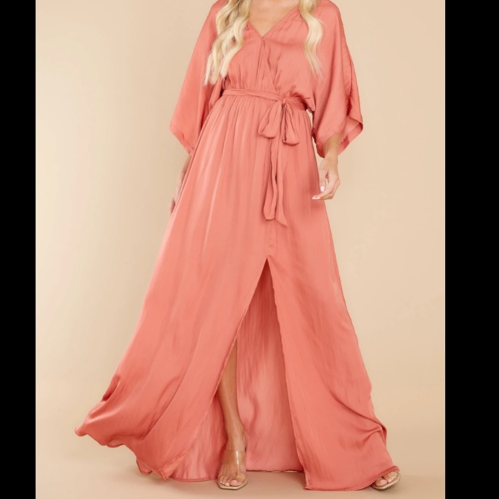 CAN'T LOOK AWAY ROSE PINK MAXI SUMMER DRESS Sz S